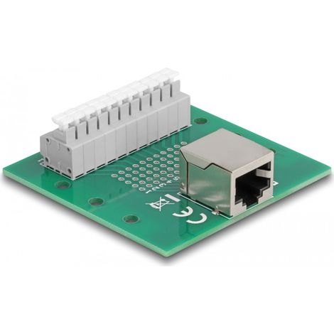 Adapter delock rj50 to terminal block DIN-Schiene werkzeugfrei
