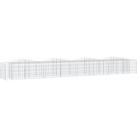 Aiuola rialzata gabbione ad arco 400 x 50 x 50 cm ferro zincato Argento 020039937