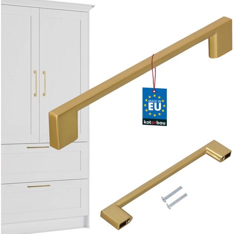 Tirador para muebles de cocina KOTARBAU® Clásico Moderno Oblongo Largo Oro Mate 190 MM Espacio entre 160 MM