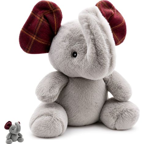 Fermaporta da pavimento in poliestere da 1,2kg - Accessorio decorativo per la casa - Elefante grigio chiaro (1/5)