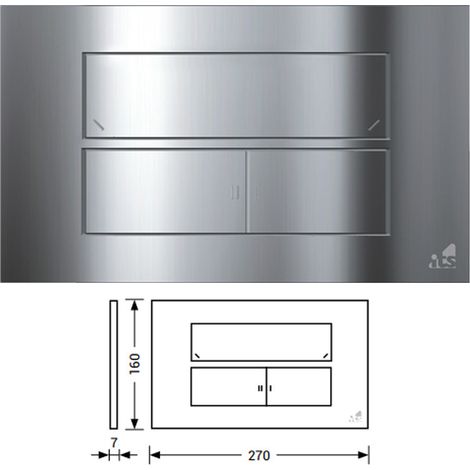 Placca Di Comando Idea Blu TODINI - Azionamento Meccanico - Per Cassette Linea IDEA BLU Abs Alta Resistenza - Cromo Lucido (1/2)
