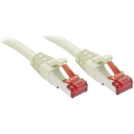 LINDY 47701 RJ45 Câble réseau, câble patch CAT 6 S/FTP 0.50 m gris avec cliquet d'encastrement 1 pc( (1/4)