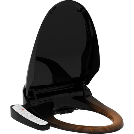 Siège de Toilette Intelligent Bidet avec Buse, Toilette Japonaise, Bidet Chauffant, avec Système d'Abaissement Automatique, Pression d'Eau Réglable, Séchage à l'Air Chaud, Noir (1/5)