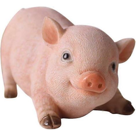 Statue de ferme animalière, figurines de cochons mignons, sculpture de cochon en résine, ornements de pelouse pour patio, cour et décoration intérieure (1/4)