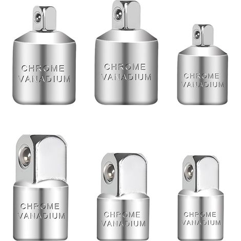 Lot de 6 adaptateurs de douille avec adaptateurs 1/4 vers 3/8 et 3/8 vers 1/4 pour clés à douille et cliquet (1/5)
