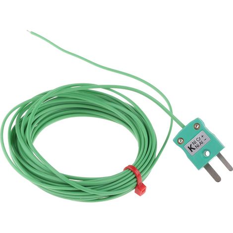 Thermocouple type K, L 5m, +250°C max à Fiche mâle miniature ( Prix pour 1 ) (1/4)