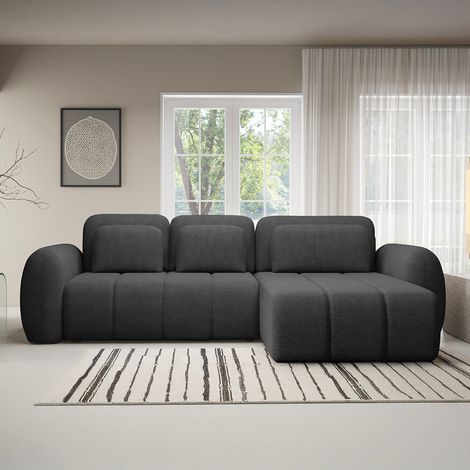 3-Sitz-Wende-Ecksofa mit Truhe Cesar Dunkelgrau (1/5)