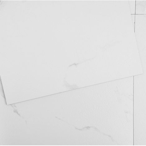 Dalles de sol vinyle autocollantes 30x30 cm en marbre blanc, 50 pièces, 1,5 mm d'épaisseur, facile à poser pour cuisine et salle de bain. (1/5)