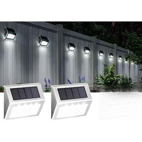 (2 pièces) Lampes solaires de jardin extérieures, lampes décoratives pour escaliers, jardin, clôture, appliques murales (1/5)