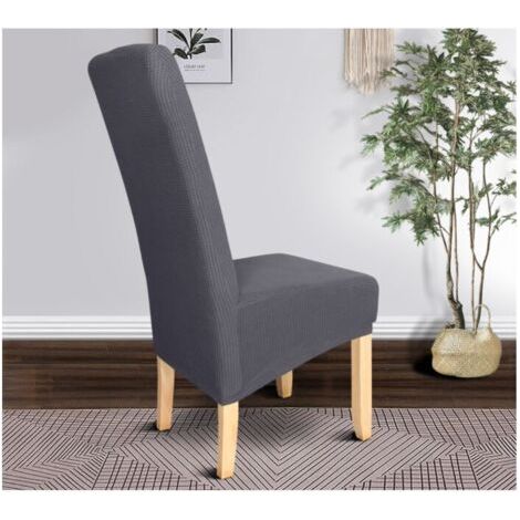 Ahlsen Housse de chaise de salle à manger 2 pièces XL, housse de chaise de salle à manger amovible et lavable Meal Bomb (gris foncé) (1/5)