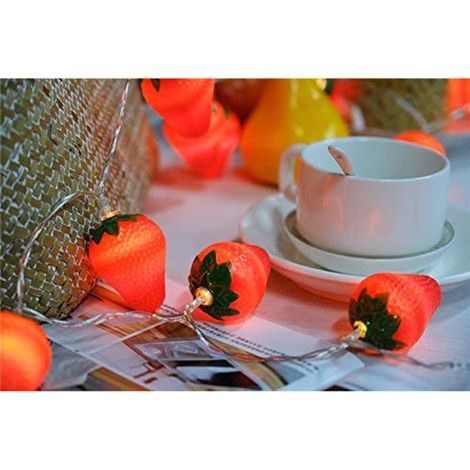 3 Mètres 20 LED Guirlandes Lumineuses à la Fraise, Lampe D'éclairage de Fruits D'intérieur et D'extérieur Alimentée par Batterie pour Mariage, Maison, Jardin, Patio, Décorations (1/5)