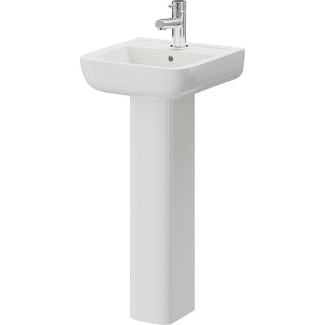 Wholesale Domestic Sirus 400mm Basin with 1 Tap Hole and Full Pedestal