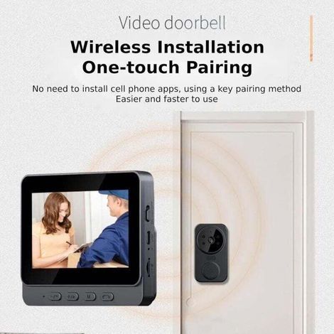 Interphone visuel sans fil 2,4 G avec écran IPS de 4,3 pouces, sonnette intelligente de surveillance vidéo haute définition sans fil, interphone bidirectionnel pour villa, maison, bur (1/3)