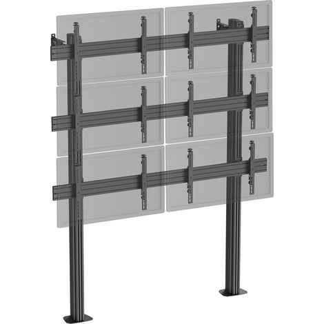 Support TV sur pieds - mur d'images 6 écrans 45''- 55'' à visser noir (1/3)