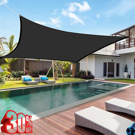 Toile d'Ombrage Rectangulaire - 2 x 2 m - Tissu HDPE Anti-UV 70 % - Pour Jardin, Piscine, Terrasse et Aire de Barbecue - 1 Pièce (1/5)