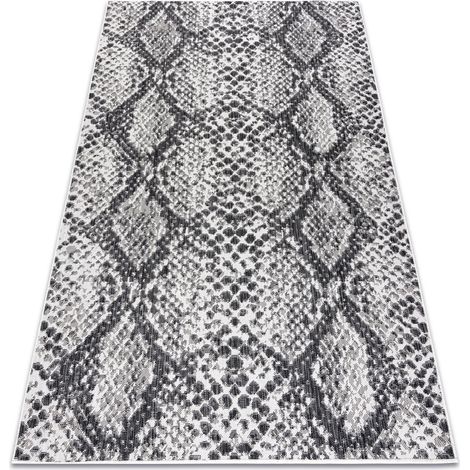 Carpet SISAL SION Snake's skin 22162 Flat woven ecru / black beige 160x220 cm