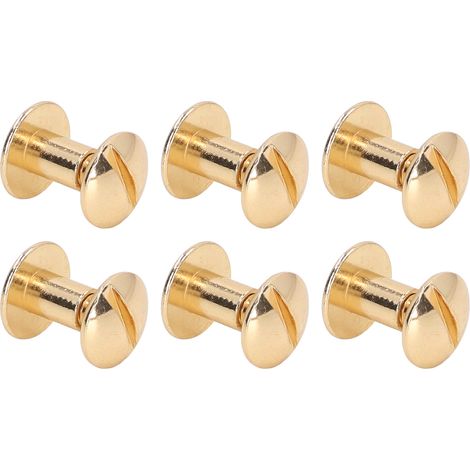 200 Ensembles de Vis de Reliure Laiton à Revêtement Électrolytique Doré, Assortiment de Vis Chicago avec Finition Uniforme et Surfaces Courbes (1/5)