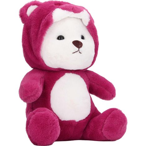 Ours en peluche avec chapeau, rouge, pour enfant et adulte. Coussin décoratif mignon. (1/5)
