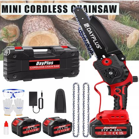 Portable Handheld Chainsaw Cutter Courtyard Tree Branch Wood Cutting Pruning DIY 2PCS Battery (1/5)