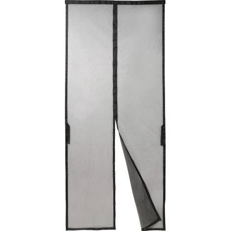 Rideau magnétique noir pour porte – 210 cm × 90 cm – Fermeture automatique silencieuse – Idéal pour cuisine, garage ou entrepôt – Sans outils, installation rapide