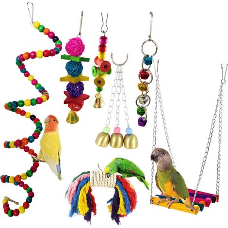 pour Perroquet Ensemble De De Jouets à âcher Coloré pour Oiseaux Jouets à Mordre pour Perroquets Et Perruches Accessoires pour Oiseaux (1/5)