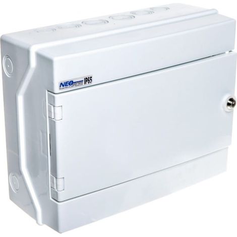 Tableau de distribution modulaire hermétique (500 V CA, 1000 V CC) 1x12 montage en surface IP65 RH-12/ZB (avec verrou) 36.14