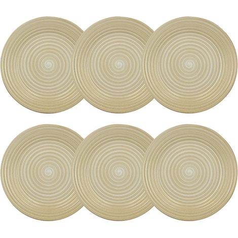 Lot de 6 assiettes plates 27cm en grès, TURBOLINO (1/4)