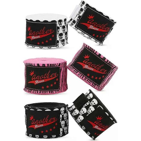 Bandages de boxe 3/5M, gants élastiques respirants, imprimés pour la boxe thaï, le kickboxing et le MMA. (1/4)