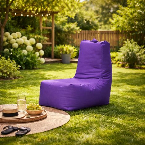 Pouf extérieur à dossier haut violet ARTA (1/4)