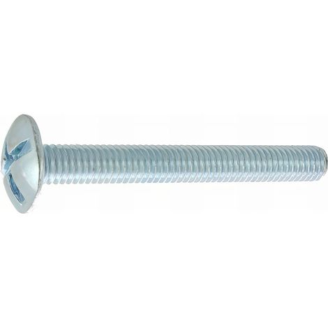 50 Vis poêlier à tête bombée large acier zingués blanc diamètre 10,0 mm - Longueur 120 mm - Diamètre 10 mm