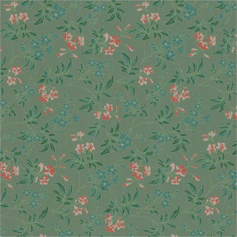 Flowers wallcovering wall Profhome 390631 non-woven wallpaper smooth with floral ornaments matt green red orange pink blue green 5,33 m2 (1/5)