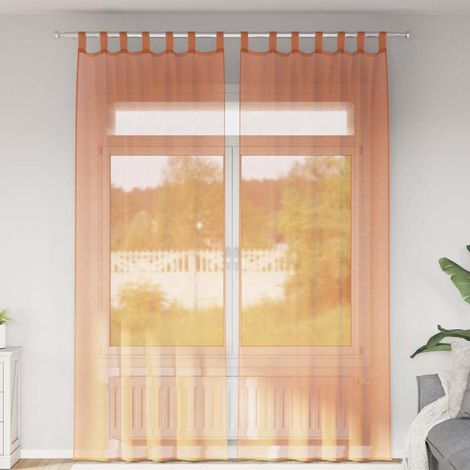 Voile Curtains with Loops 2 pcs Terracotta 140x260 cm vidaXL