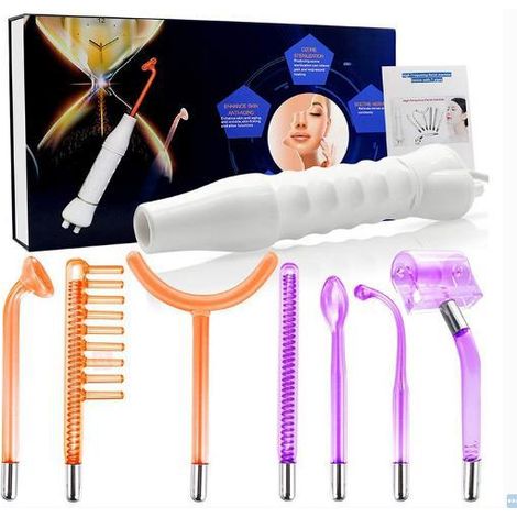 Sonde de haute fréquence en verre, appareil de thérapie électrique facial, tube à décharge pour soins de peau, machine portative de rajeunissement cutané (1/3)