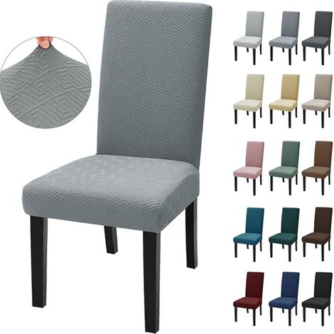 Chair Cover, Modern Elastic Dining Cover, Stretch Covers, for Decorative Room Covers, Hotel, Light Grey (1/5)