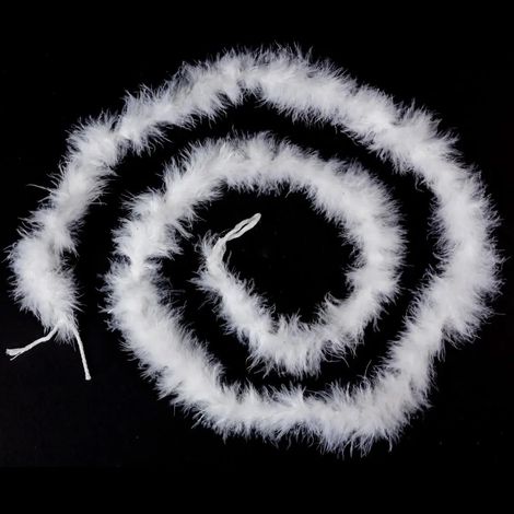 Guirlande de Noël Large 5 cm BOA Plumes Blanches fines Longueur 2 mètres - Feeric Christmas (1/2)