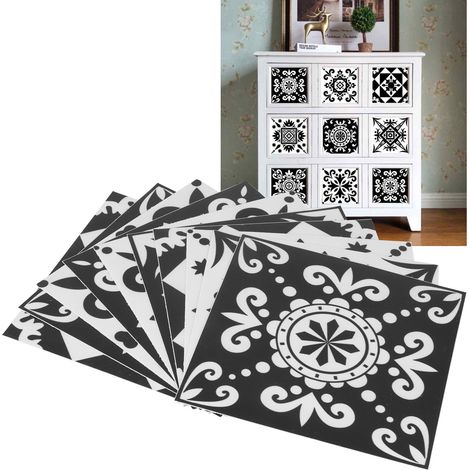 Pegatinas de pared autoadhesivas e impermeables de PVC, 15 cm, estampados geométricos nórdicos, 10 unidades. (1/5)