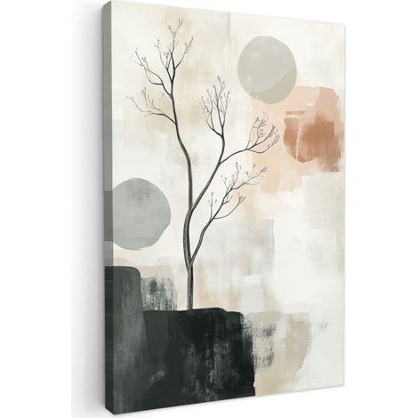 CUADRO EN LIENZO Wabi sabi - Beige - Planta Decoracion Pared Salon 20x30 cm