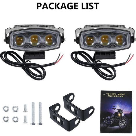 LED-Nebelscheinwerfer für Motorräder, weiße und gelbe Zusatzscheinwerfer, kompatibel mit Scheinwerfern
