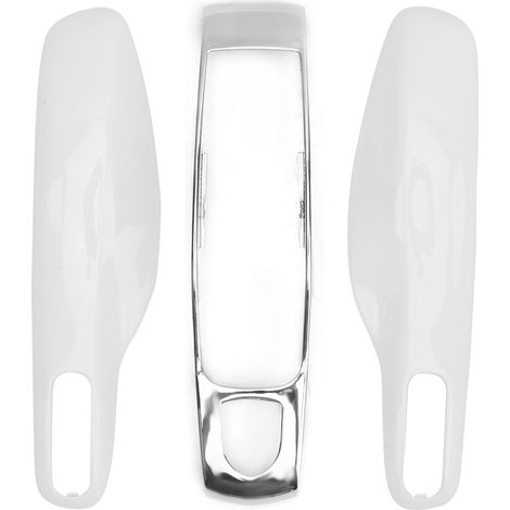 Housse de protection pour garniture de botier porte-clés à distance de voiture adaptée pour Porsche 911/Panamera Macan Boxster (argent blanc) (1/5)