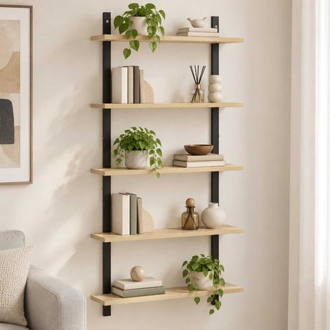vidaXL Étagère Murale Chêne Sonoma 60,5 x 13,5 x 102,5 cm (1/5)