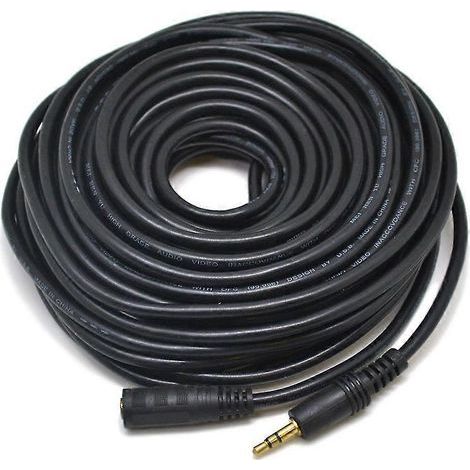 Câble d'extension stéréo mini-jack 3.5 mm de 15 m. noir. (1/3)