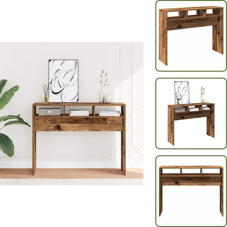 Konsolentisch Altholz-Optik 105x30x80 cm Holzwerkstoff - Konsolentisch - Konsolentische - Sofatisch - Flurtisch (1/5)