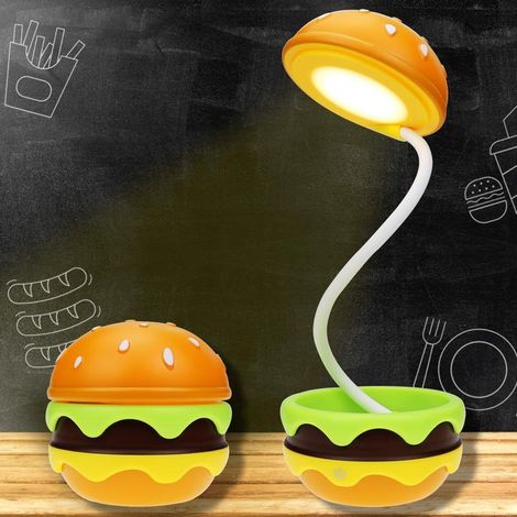 Jolie lampe de bureau pour enfants, lampe de table Hambourg rechargeable avec col réglable et interrupteur tactile à intensité variable, veilleuse de chambre d'enfant, accessoires de bureau kawaii (1/5)