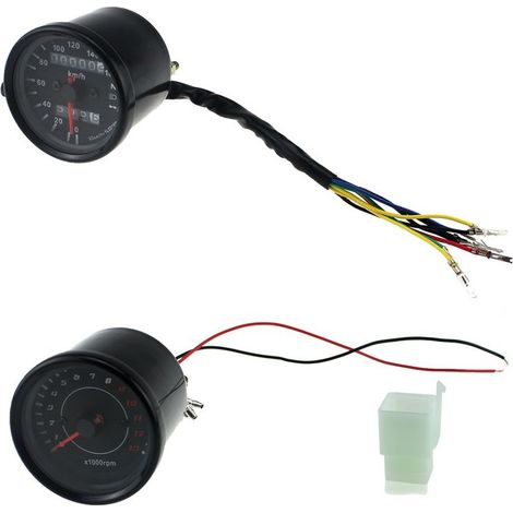 Mechanischer Kombinations-Tachometer für Motorräder – Geschwindigkeit und Motordrehzahl mit LED-Beleuchtung – Retro-Zifferblatt zur individuellen Gestaltung Ihres Zweirads (1/5)
