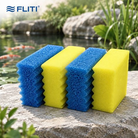 Lot de 4 éponges filtrantes pour filtre biologique CBF-350 – Densité grossière et fine – Optimise filtration bassin (1/5)