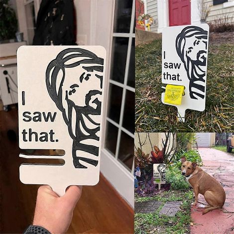Panneau « Déjections canines » avec porte-sac, panneau de jardin pour chiens, veuillez ramasser les déjections de votre animal de compagnie (1/5)