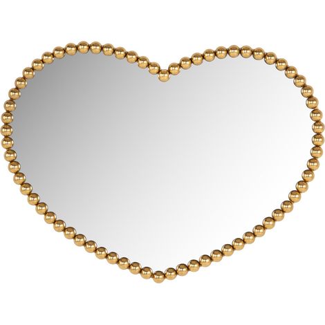Miroir décoratif cœur doré design élégant et tendance - doré perlé élégant (1/3)