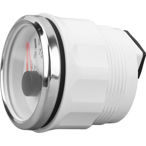 52-mm-Gleichstrom-Voltmeter (9–32 V) für Boote mit farbiger Hintergrundbeleuchtung, geeignet für Wohnwagen, Yachten, Boote und Fischerboote, weißes Zifferblatt, silberne Abdeckung (1/5)