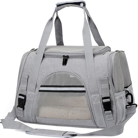 Sac Transport Chat - Oxford 600D Respirant Pliable - Pour Voyages Avion Bus Train Voiture - Avec Bandoulière Réglable Et Coussin Amovible - 1 Pièce
