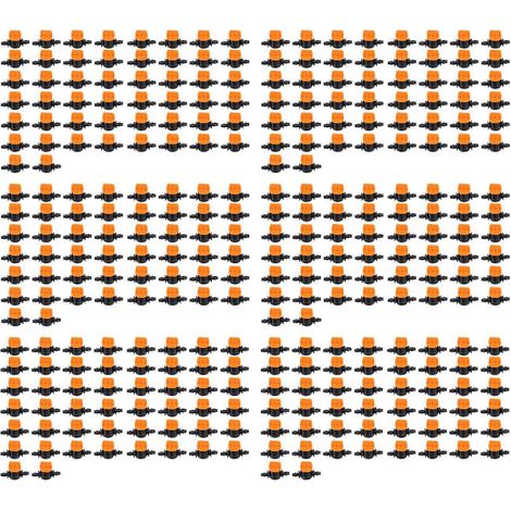 Lot de 300 mini-vannes pour tuyau de 1/4 pouce (4/7 mm) avec adaptateur cannelé pour système d'irrigation goutte à goutte agricole. (1/5)